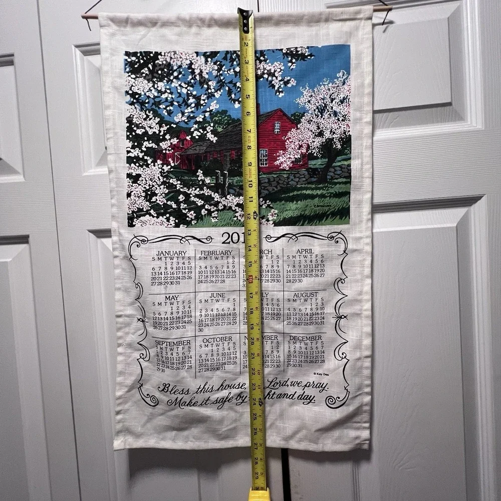2019 Hanging Tea Towel Calendar Bless This House Red Barn Kay Dee 16